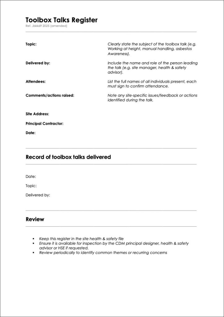 Register (Toolbox Talks)